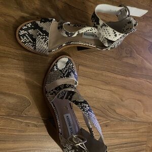 Steve Madden Black and White Snakeskin Heels